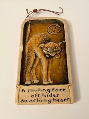 Vintage Ivorex Arthur Osborne Cheshire Cat Plaque